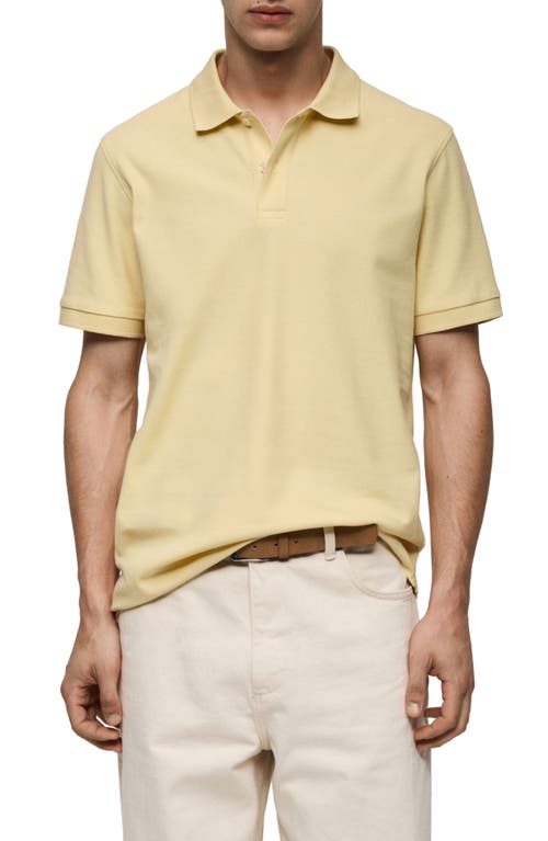 Shop Mango Relaxed Cotton Piqué Knit Polo In Pastel Yellow