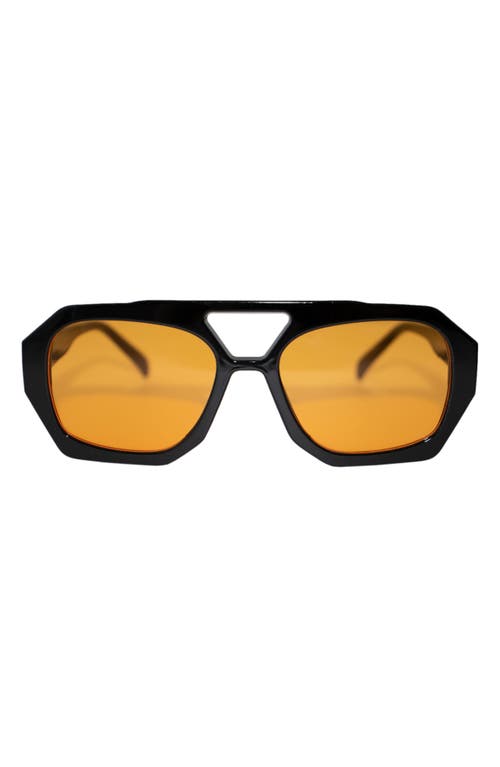Fifth & Ninth Ryder 57mm Polarized Aviator Sunglasses in Black/Orange