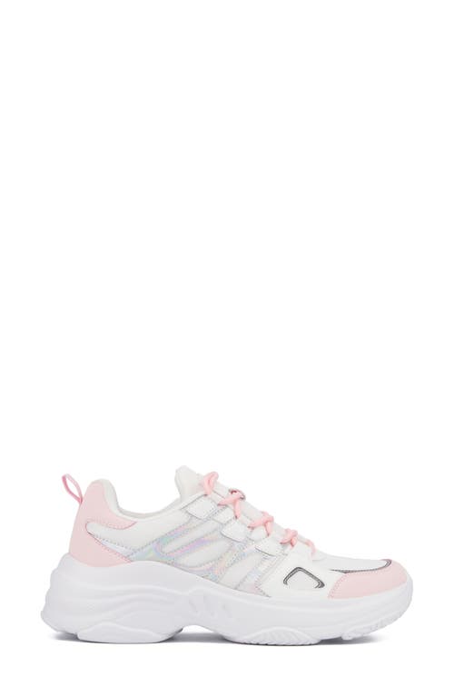 Shop Olivia Miller Show Off Sneaker In White/pink Combo