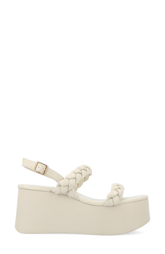 Journee Collection Zannah Braided Tru Comfort Platform Sandal In Stone