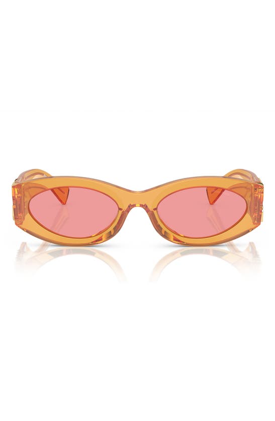 Shop Miu Miu 54mm Rectangular Sunglasses In Pink