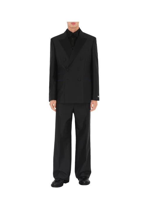 Burberry Tailored Shirt With Curved Hem And Point Collar In Black