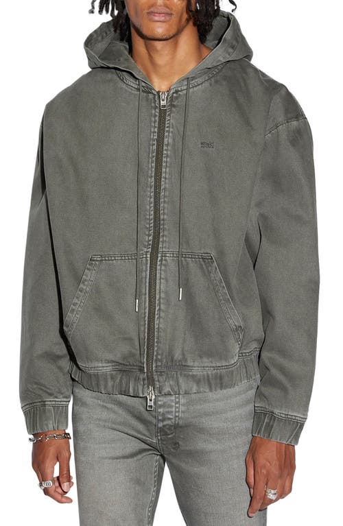 Surplus Zip-Up Denim Jacket in Grey