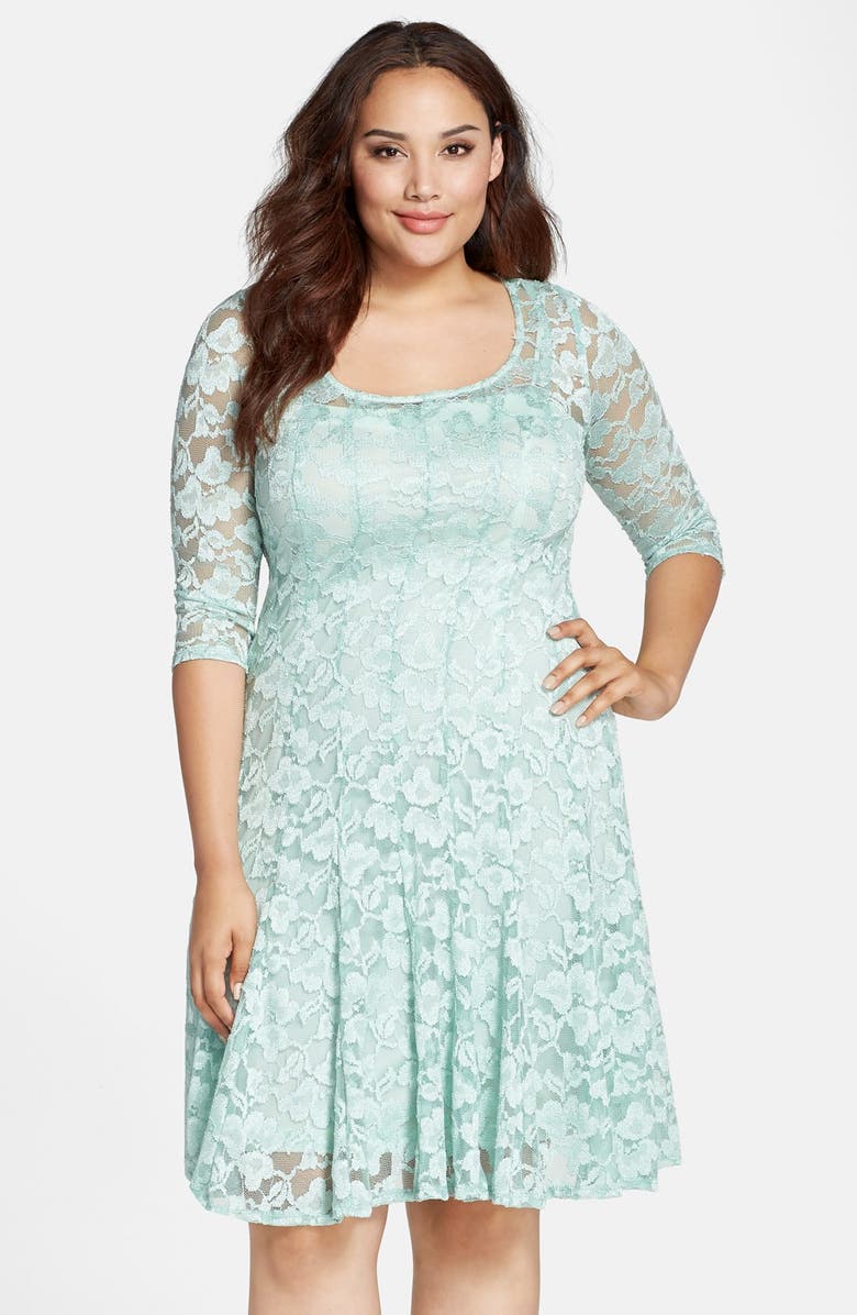 Chetta B Lace Fit & Flare Dress (Plus Size) | Nordstrom
