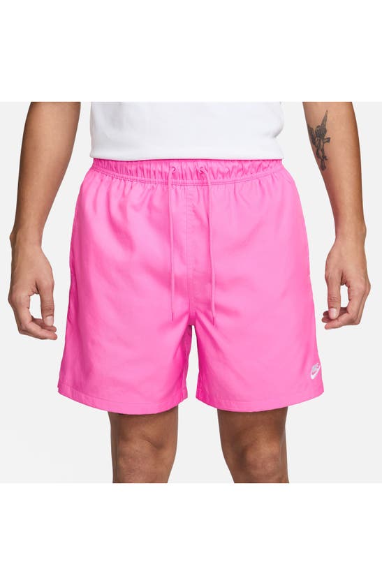 Shop Nike Club Woven Flow Shorts In Playful Pink/ White