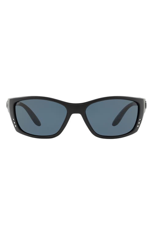 Costa Del Mar 64mm Polarized Wraparound Sunglasses in Black at Nordstrom