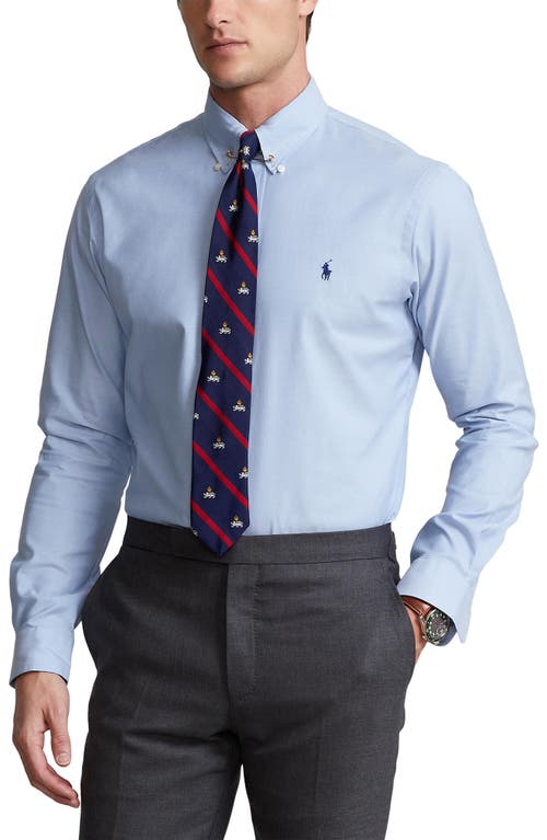 Polo Ralph Lauren Pinpoint Cotton Oxford Button-Down Shirt Blue at Nordstrom,