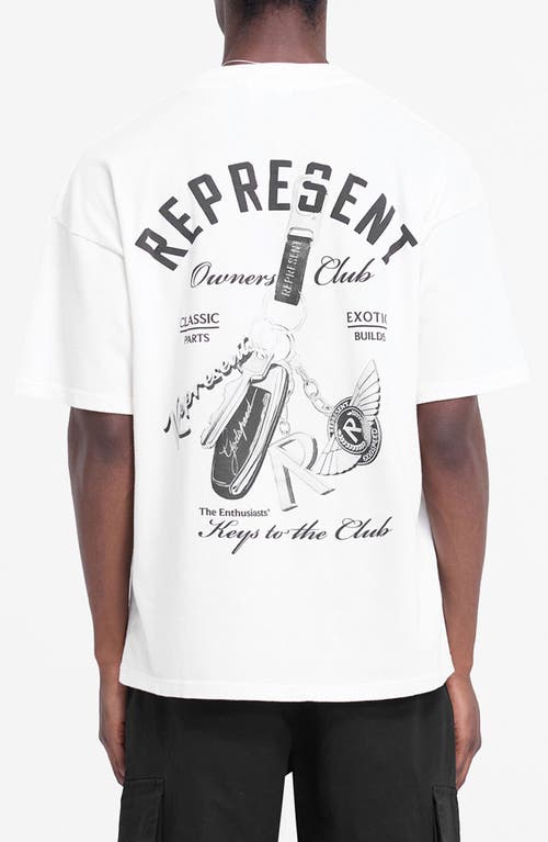 Shop Represent Keys To The Club Oversize Graphic T-shirt In Flat White