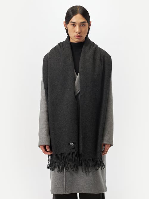 Gobi Cashmere Oversized Cashmere Woven Scarf In Charcoal