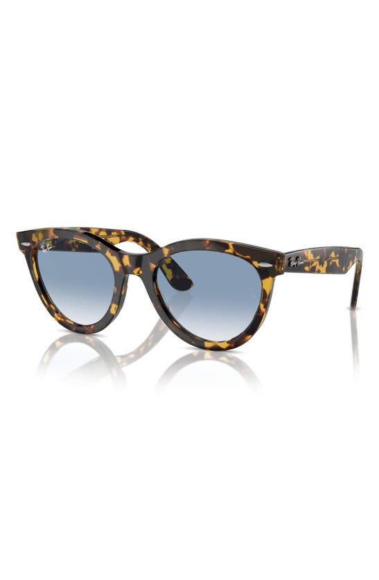 Ray Ban Wayfarer Way Sunglasses Yellow Havana Frame Blue Lenses 54-21 In Mustard