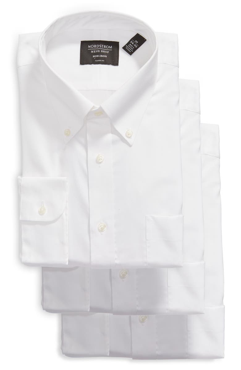 Nordstrom 3-Pack Classic Fit Non-Iron Dress Shirts, Main, color, 