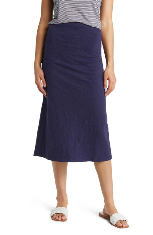 caslon(r) Softly Ruched Skirt in Navy Peacoat