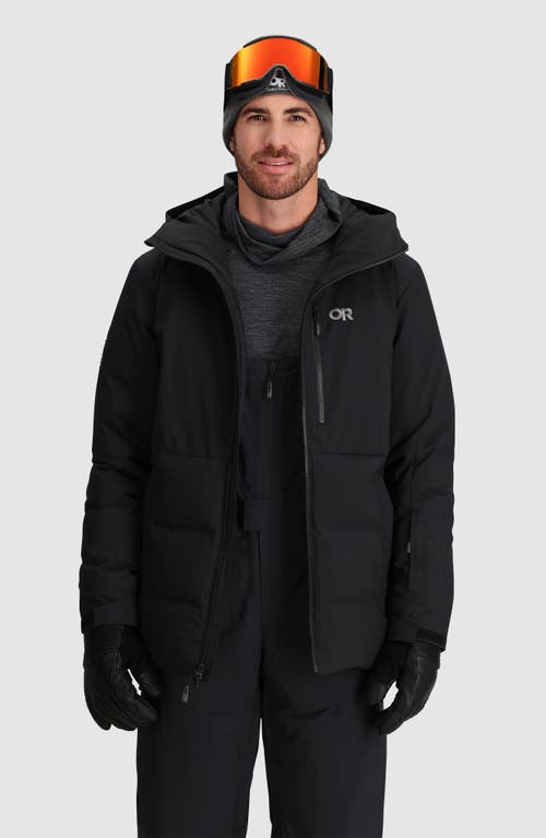 Shop Outdoor Research Snowcrew 700 Fill Power Down Hooded Jacket In Black