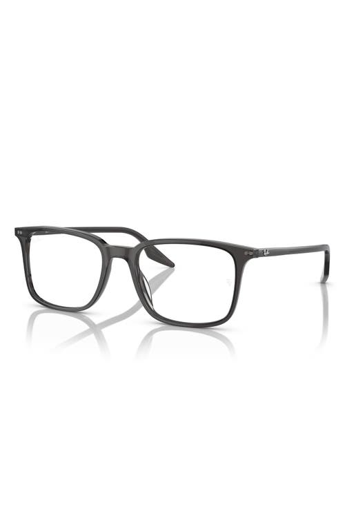 Ray Ban Ray-ban 55mm Rectangular Optical Glasses In Transparent Grey