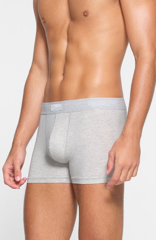 Shop Skims 3-inch Cotton & Modal Blend Boxer Briefs In Light Heather Grey