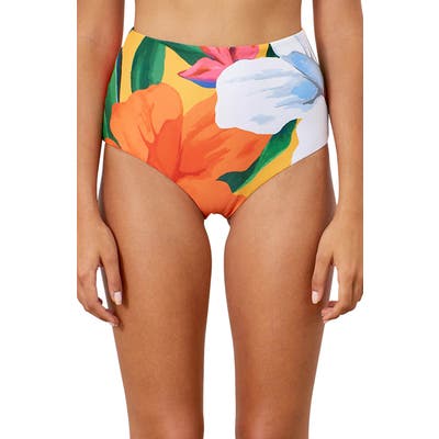 Mara Hoffman Lydia High Waist Bikini Bottoms, Pink