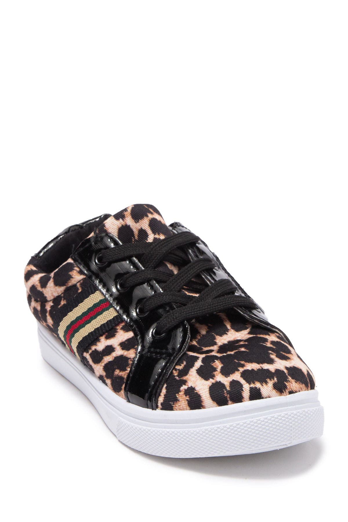 leopard print lace up sneakers