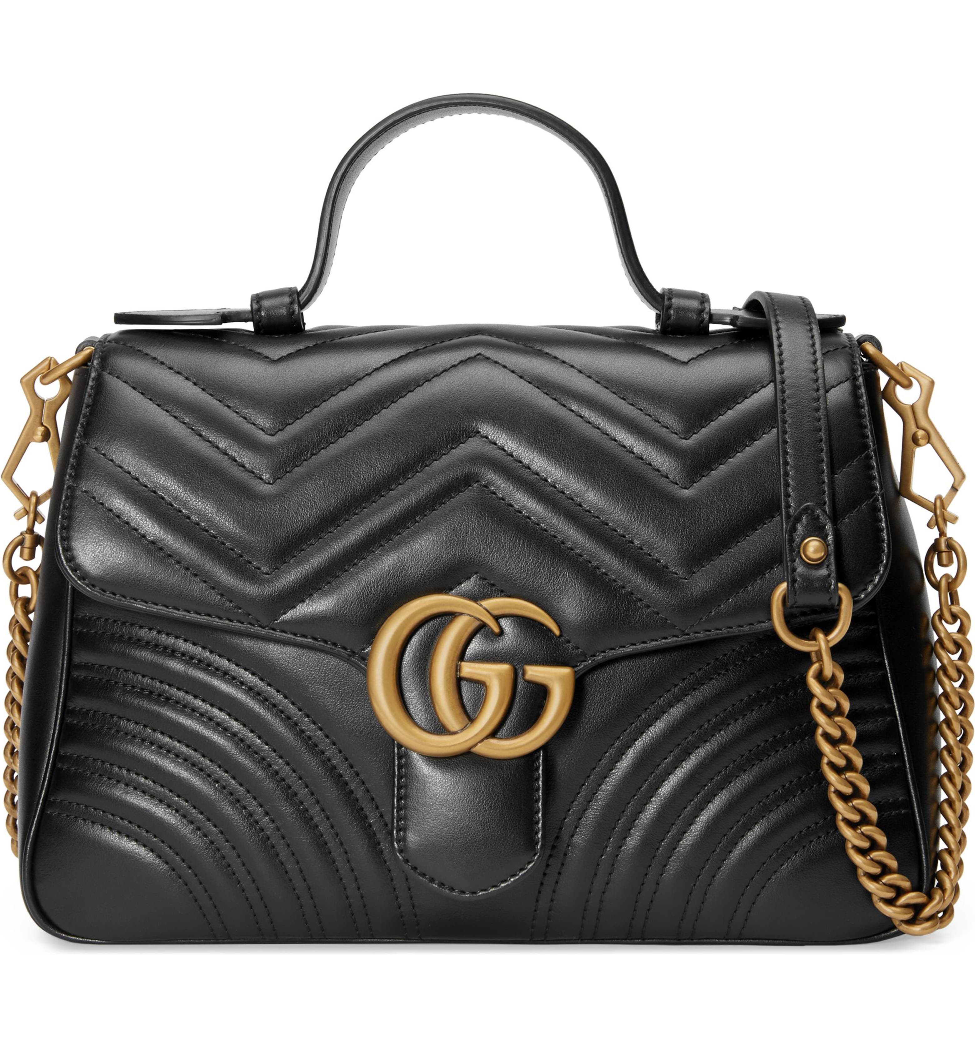  Gucci  Small GG Marmont  2 0 Matelass  Leather Top  Handle  