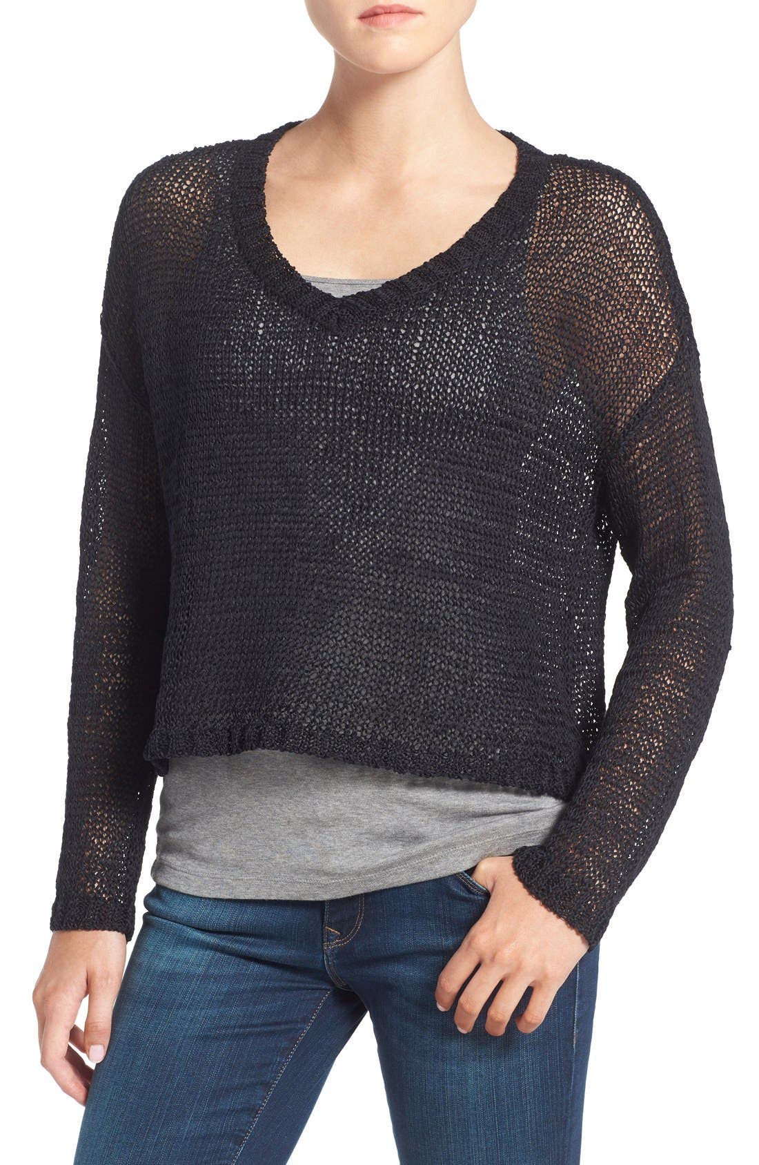 Eileen Fisher Organic Cotton Tape Yarn VNeck Boxy Sweater Nordstrom