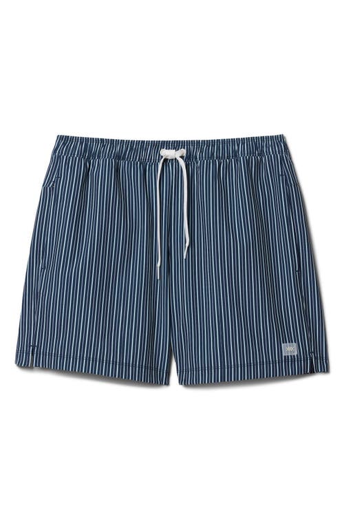 Shop Rhone Rr Swim Trunks In Navy/white/blue Glass Stripe