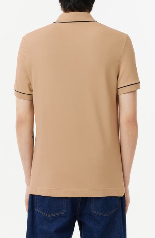 Shop Lacoste Regular Fit Tipped Piqué Polo In Viennese