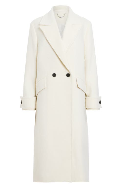 Shop Allsaints Mabel Double Breasted Coat In Desert White