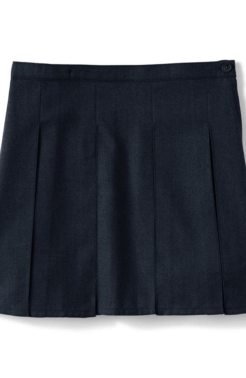 Shop Lands' End School Uniform Girls Solid Box Pleat Skirt Top Of Knee In Classic Navy