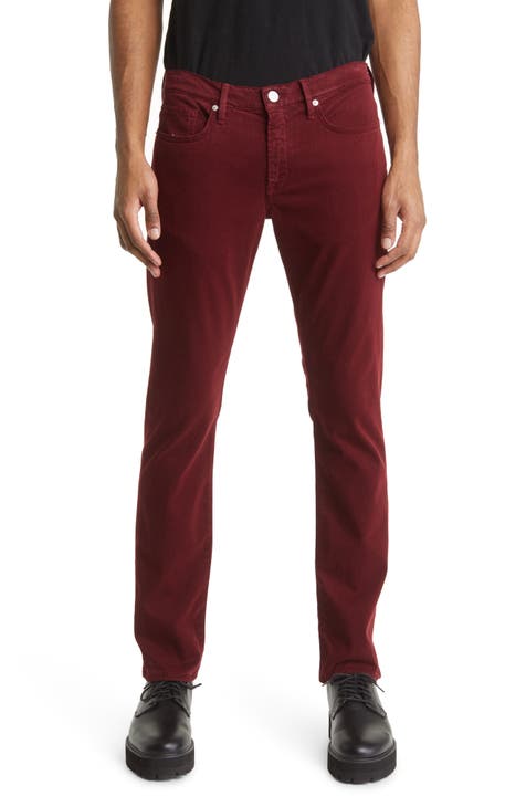 Red 5-Pocket Pants for Men