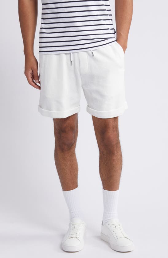 Shop Hugo Boss Boss Lasdun Cotton Gauze Drawstring Shorts In White