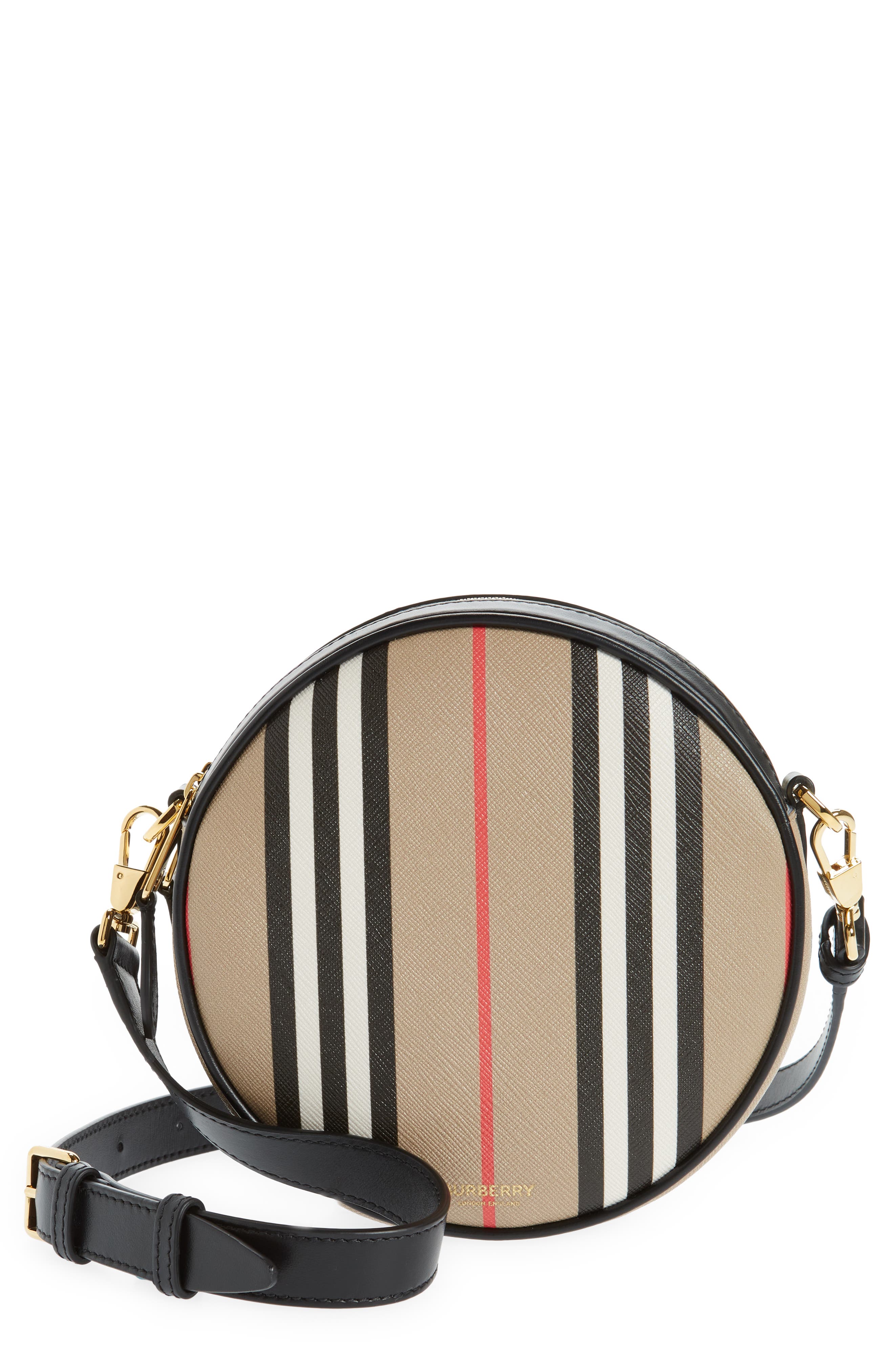 Burberry Louise Icon Stripe E-Canvas Crossbody Bag in Archive Beige at Nordstrom