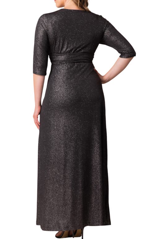 Shop Kiyonna Romanced By Moonlight Glitter A-line Jersey Gown In Silver Starlight