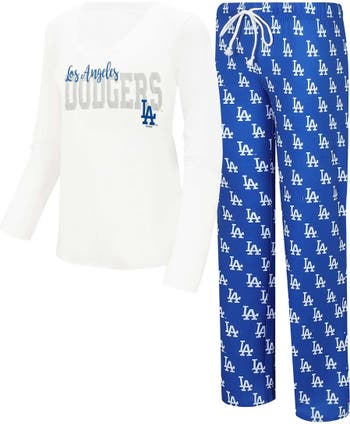 CONCEPTS SPORT Women's Concepts Sport White/Royal Los Angeles Dodgers Long  Sleeve V-Neck T-Shirt & Gauge Pants Sleep Set