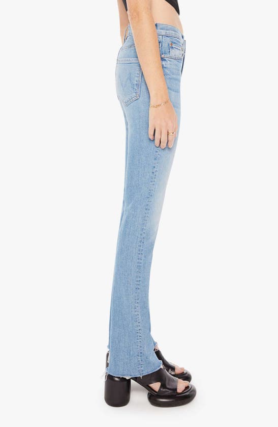 Shop Mother The Insider Sneak Frayed High Waist Bootcut Jeans In Love On The Beat