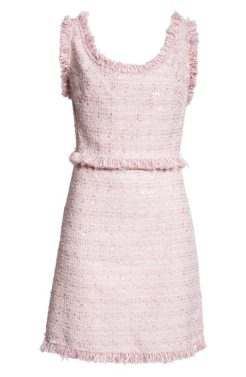 Giambattista Valli Sleeveless Tweed Sheath Dress In Pink/multi