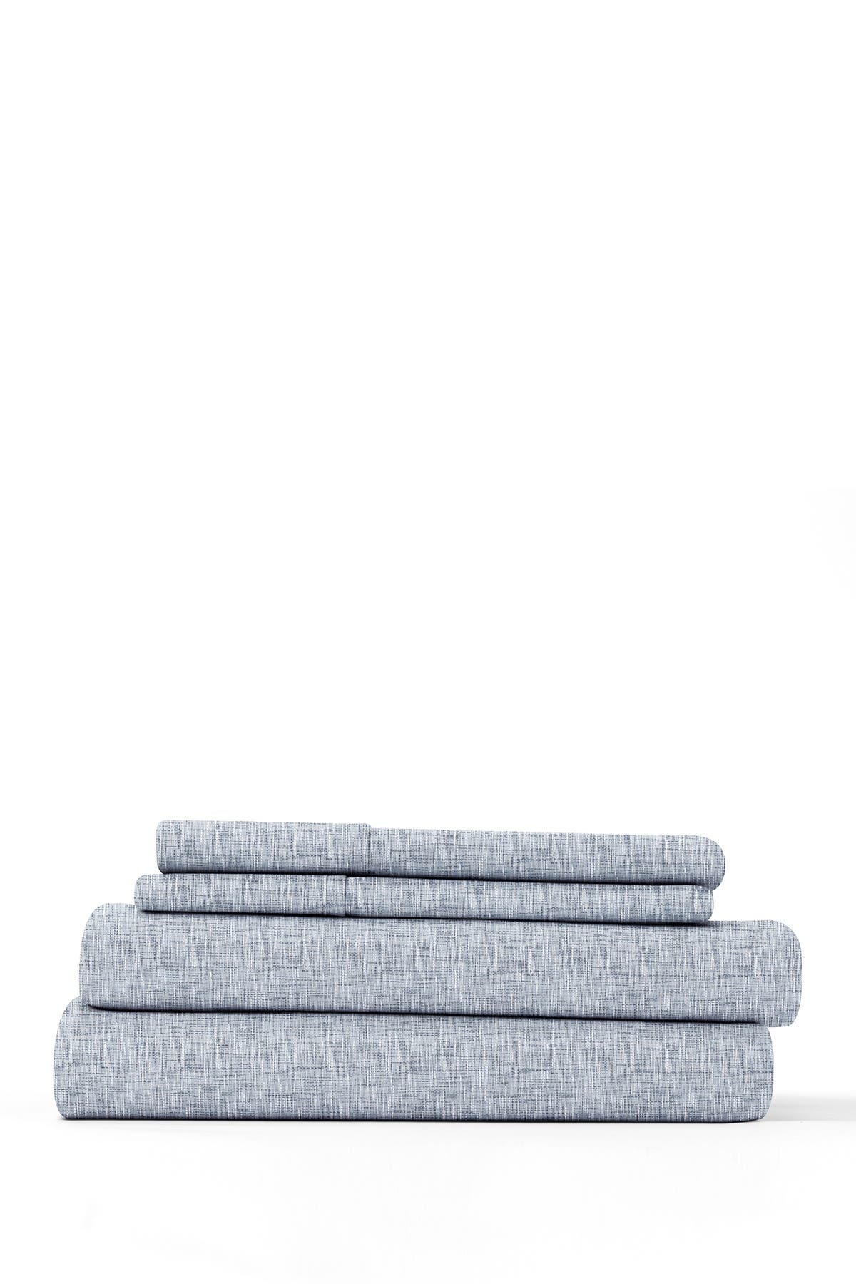 Ienjoy Home Home Collection Premium Ultra Soft Chambray Style Pattern 4-piece Bed Sheets Set In Light/pastel Blue