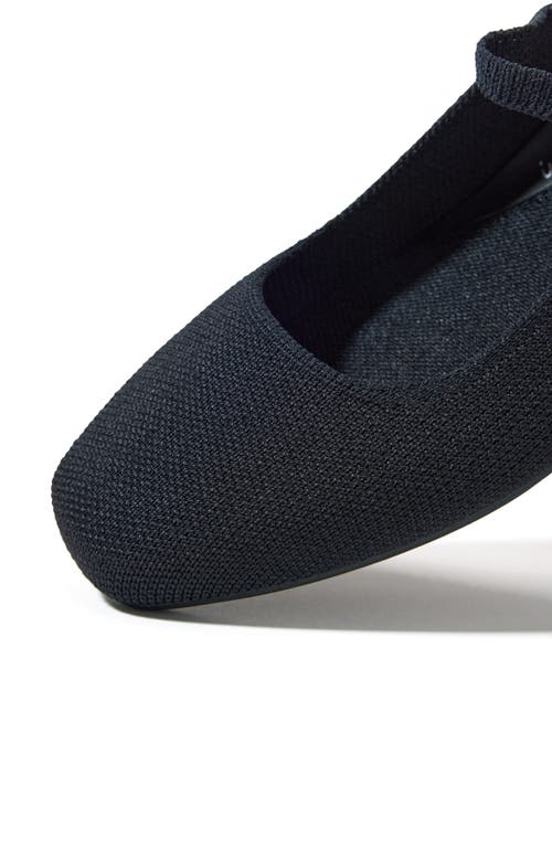 Rothys The Max Square Mary Jane In Black/neutral In Black