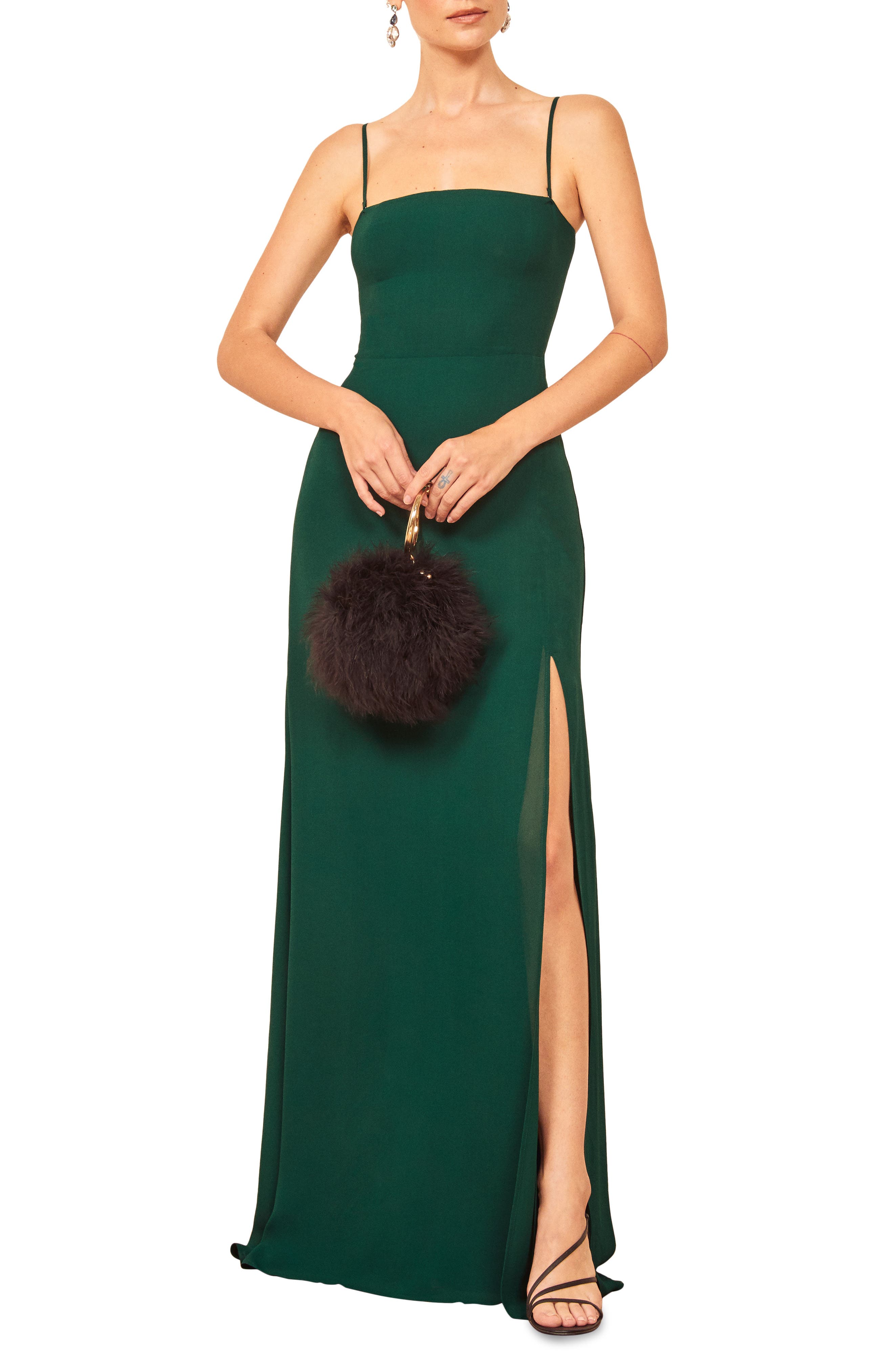 Reformation Ingrid Maxi Dress in Emerald at Nordstrom, Size 4