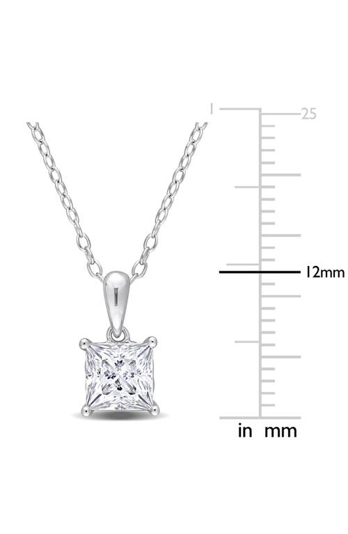 DELMAR DELMAR STERLING SILVER PRINCESS CUT LAB CREATED MOISSANITE PENDANT NECKLACE