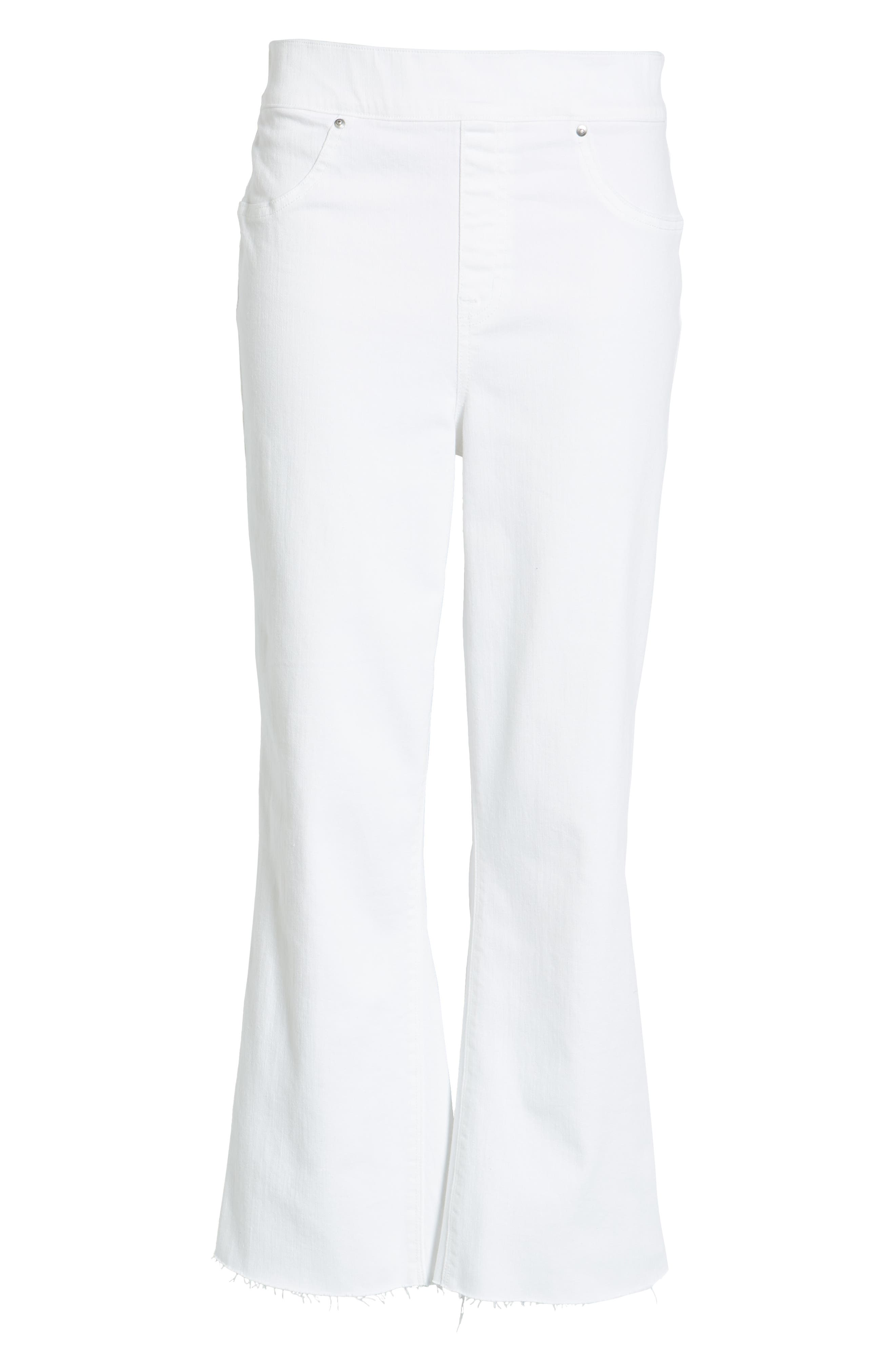 spanx white cropped flare jeans