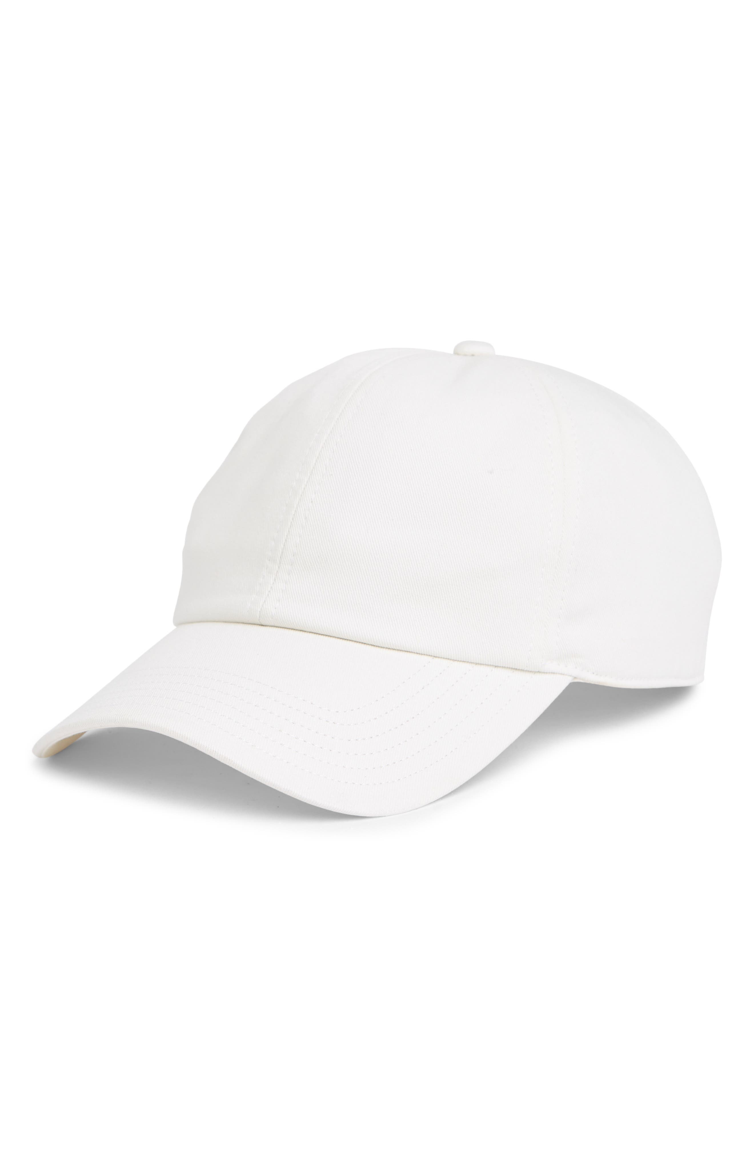 white base ball cap