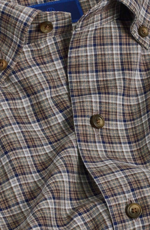 Shop David Donahue Plaid Twill Sport Shirt In Charcoal/multi