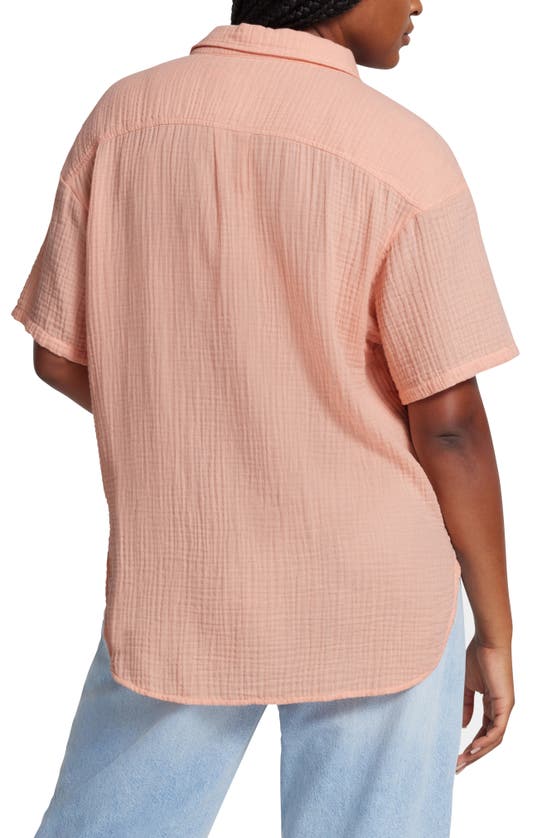 Shop Ugg (r) Embrook Short Sleeve Cotton Gauze Pajama Top In Sunstone