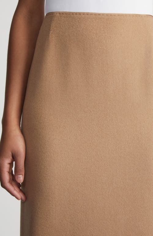 Shop Lafayette 148 New York Camel Hair Midi Pencil Skirt