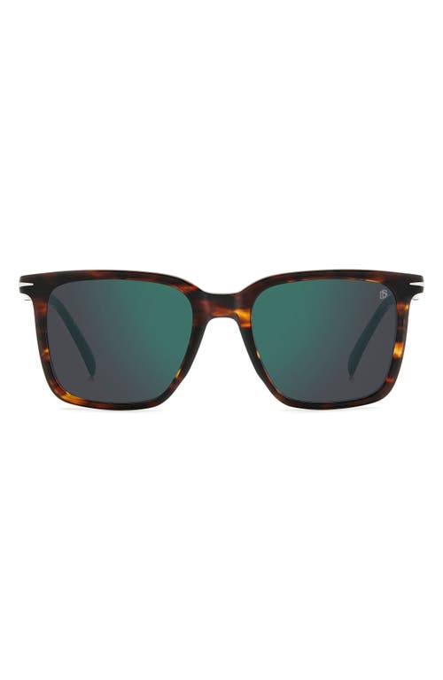 David Beckham Eyewear 53mm Rectangular Sunglasses In Brown Horn