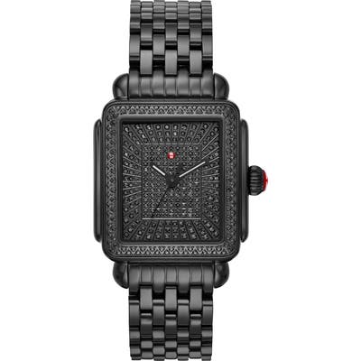 Michele Deco Noir Diamond Watch Head & Bracelet, 3m X 35Mm