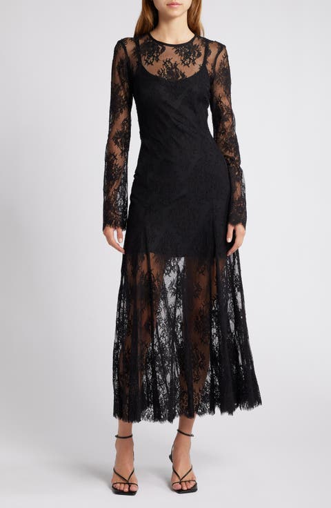 Simona Lace Long Sleeve Maxi Dress