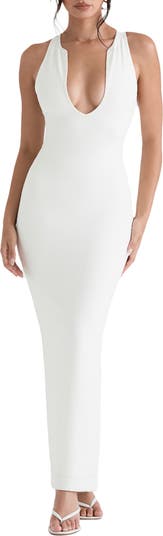 HOUSE OF CB Eleanora Plunge Neck Maxi Cocktail Dress | Nordstrom