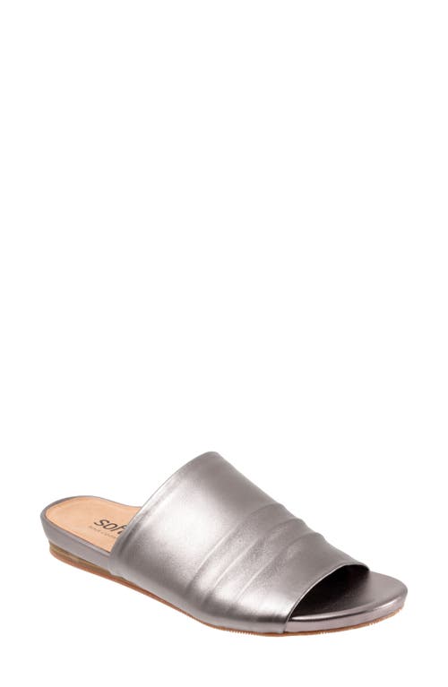 SoftWalk Camano Slide Sandal in Pewter Metallic