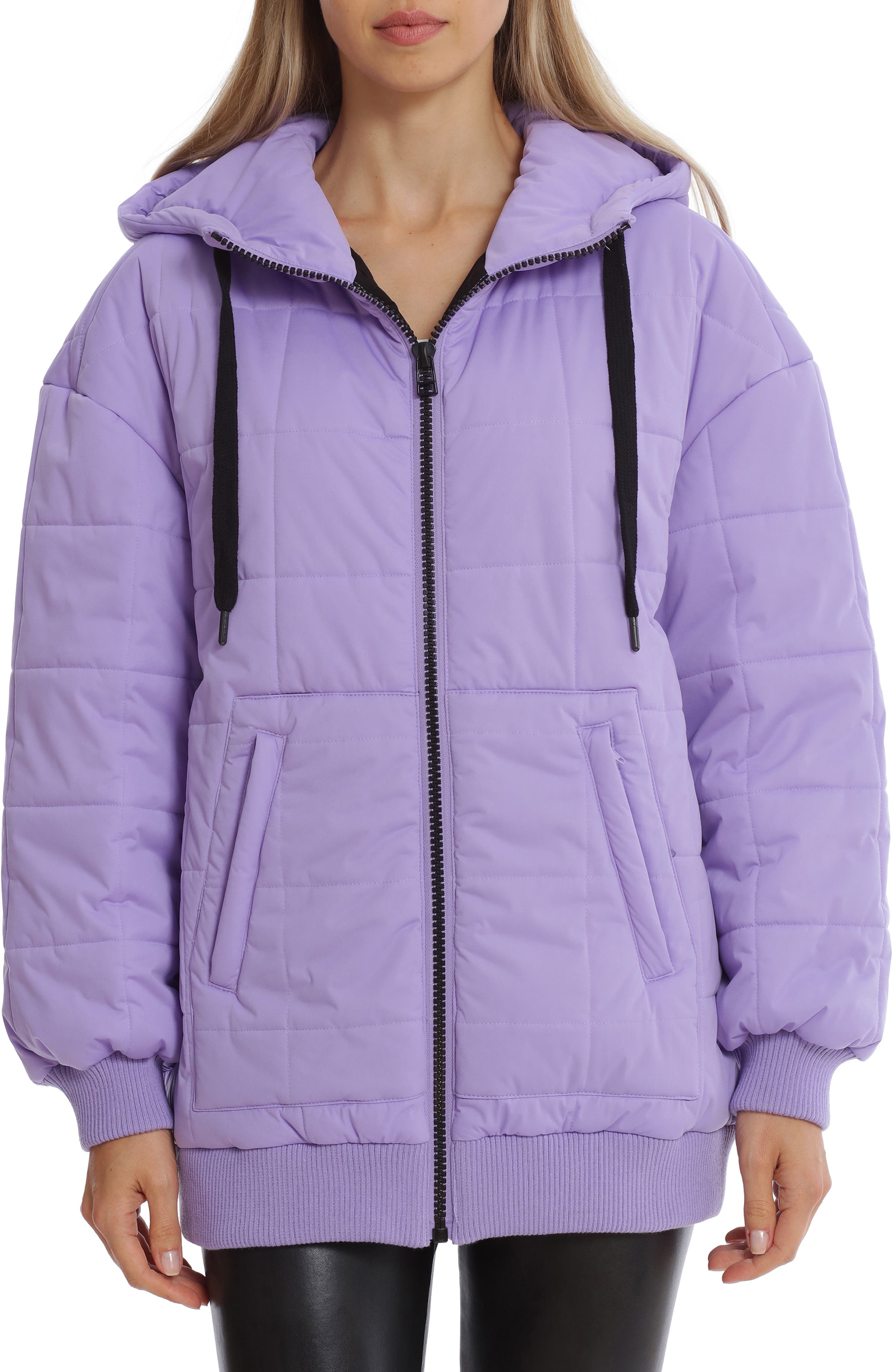 purple hooded jacket