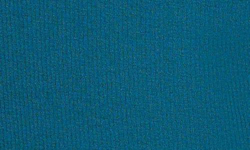 Andrew Marc Sport Twisted Mock Neck Long Sleeve Ribbed Top In Moody Teal